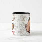  Santa Hat Basketball Reindeer Christmas Fun Sport マグカップ (中央)