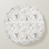  Santa Hat Basketball Reindeer Christmas Fun Sport ラウンドクッション (裏面)