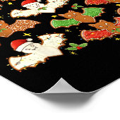 Santa Hat Bat Soky Christmas Gingerbread Bats Xmas ポスター (角)