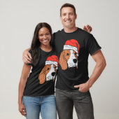 Santa Hat Beagle Christmas Xmas Dog Owner Men Wom Tシャツ (ユニセックス)