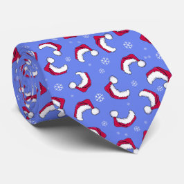 Santa Hat Blue Christmas Neck Tie ネクタイ