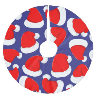 Santa Hat Cartoonシームレスな背景 ブラッシュドポリエステルツリースカート