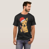 Santa Hat Chihuahua Chiwawa Dog Christmas Xmas Men Tシャツ (正面フル)