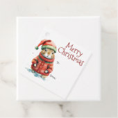 Santa Hat Christmasの愛らしいフェスティバルハムスター フェイバータグ (インサイチュ)