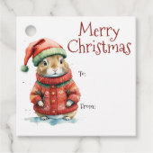 Santa Hat Christmasの愛らしいフェスティバルハムスター フェイバータグ (正面)