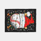 Santa Hat Christmas Baseball Player Srts For Men B フリースブランケット (正面(横))