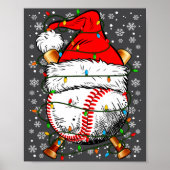 Santa Hat Christmas Baseball Player Srts For Men B ポスター (正面)