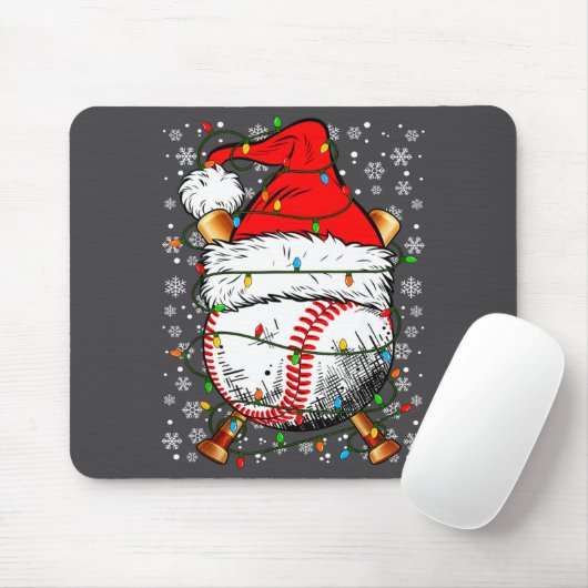 Santa Hat Christmas Baseball Player Srts For Men B マウスパッド (マウス)