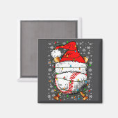 Santa Hat Christmas Baseball Player Srts For Men B マグネット (正面/裏面)