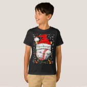 Santa Hat Christmas Baseball Player Srts For Men B Tシャツ (正面フル)