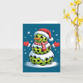 Santa Hat Ckleball Snowman Christmas Men Women Kid カード (黄色い花)