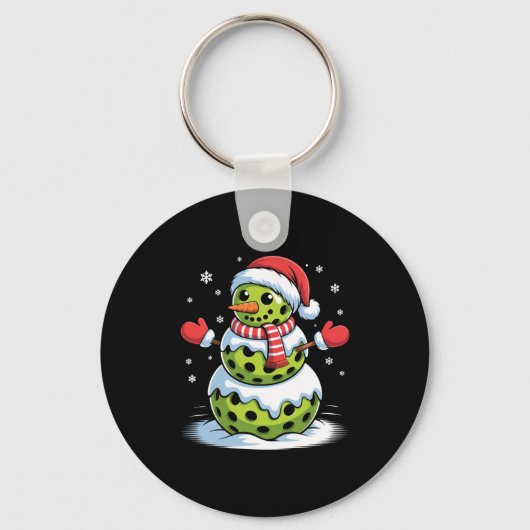 Santa Hat Ckleball Snowman Christmas Men Women Kid キーホルダー (正面)