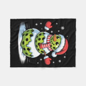 Santa Hat Ckleball Snowman Christmas Men Women Kid フリースブランケット (正面(横))