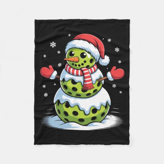 Santa Hat Ckleball Snowman Christmas Men Women Kid フリースブランケット (正面)