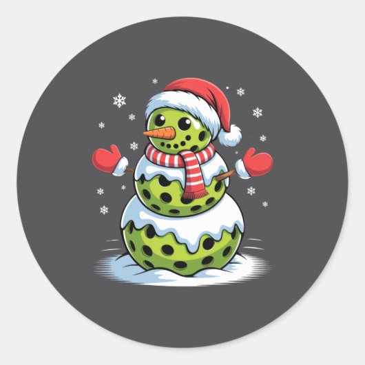 Santa Hat Ckleball Snowman Christmas Men Women Kid ラウンドシール (正面)