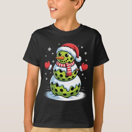 Santa Hat Ckleball Snowman Christmas Men Women Kid Tシャツ (正面)