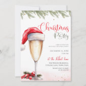 Santa Hat Cocktail Christmas Party  招待状 (正面)