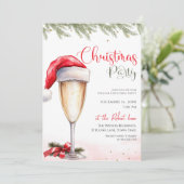 Santa Hat Cocktail Christmas Party  招待状 (スタンド正面)