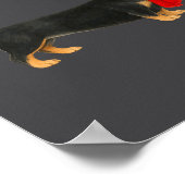 Santa Hat Dachshund Christmas Funny Cute Dog Mom  ポスター (角)