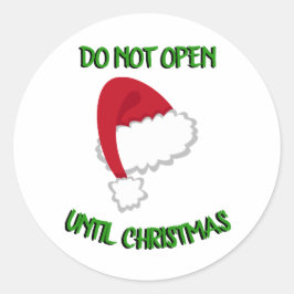 Santa Hat Don't Openステッカー ラウンドシール