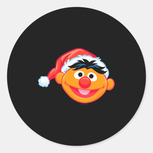 Santa Hat Ernie ラウンドシール (正面)