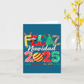 Santa Hat Family Christmas Matching Funny Feliz Na カード (黄色い花)