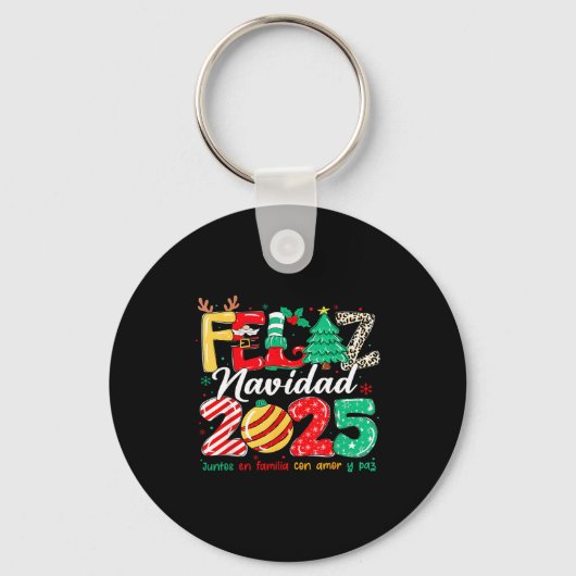 Santa Hat Family Christmas Matching Funny Feliz Na キーホルダー (正面)