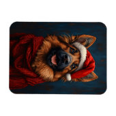 Santa Hat Flexibleのドイツの羊飼い マグネット (横)
