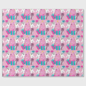 Santa Hat Ghosts with Christmas Tree & Presents ラッピングペーパー (フラット)