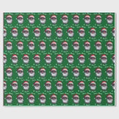 Santa Hat Gift Wrap, Custom Name Holiday Gift ラッピングペーパー (フラット)