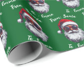 Santa Hat Gift Wrap, Custom Name Holiday Gift ラッピングペーパー (ロールコーナー)