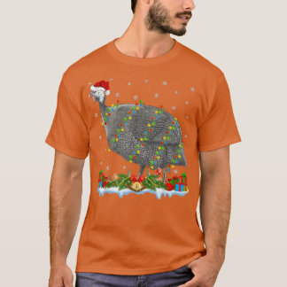 Santa Hat Guinea Fowl Cに一致するギニアの鳥の恋人 Tシャツ