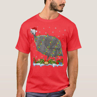 Santa Hat Guinea Fowl Cに一致するギニアの鳥の恋人 Tシャツ