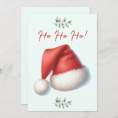 Santa Hat Ho Ho Ho Christmas Card シーズンカード (正面/裏面)