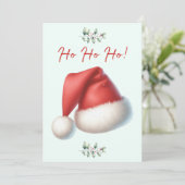 Santa Hat Ho Ho Ho Christmas Card シーズンカード (スタンド正面)
