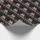 Santa Hat Merry Christmas Lights Xmas Family Gift ラッピングペーパー (角)
