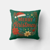 Santa Hat Merry Christmas Throw Pillow クッション (裏面)