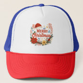 Santa Hat Merry Christmas Trucker Hat キャップ (正面)