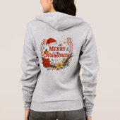 Santa Hat Merry Christmas Zip Hoodie パーカ (裏面)