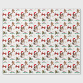 Santa Hat Miniature American Shepherd Christmas ラッピングペーパー (フラット)