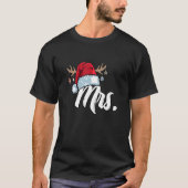 Santa Hat Mrs Partner Outfit For Christmas Tシャツ (正面)