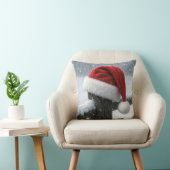 Santa Hat On a Snowy Fence Post クッション (椅子)