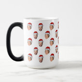 Santa Hat Personalized Face 2 Photo Christmas Gift モーフィングマグカップ (左)