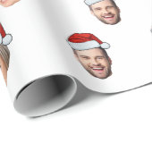 Santa Hat Personalized Face 2 Photo Christmas Gift ラッピングペーパー (ロールコーナー)