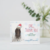 Santa Hat Punでクリスマスプレゼントをプレゼント ポストカード (スタンド正面)