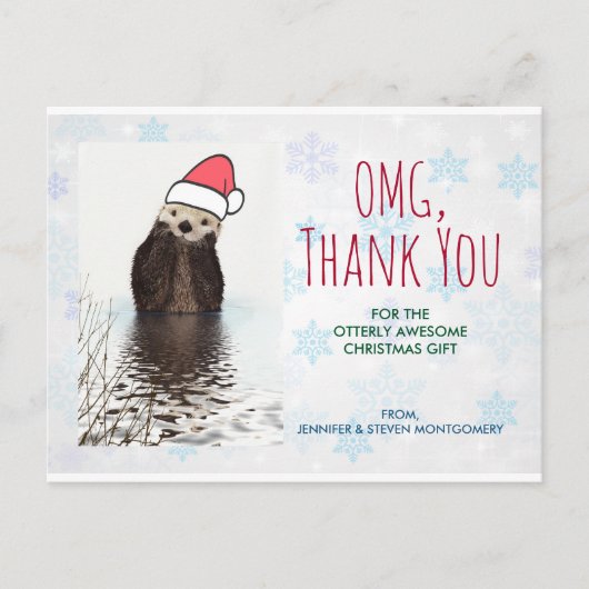 Santa Hat Punでクリスマスプレゼントをプレゼント ポストカード (正面)