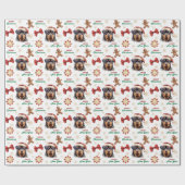 Santa Hat Rottweiler Dog Christmas ラッピングペーパー (フラット)