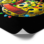 Santa Hat Snowman Family Matching Ckleball Christm ポスター (角)