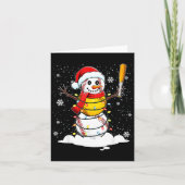 Santa Hat Snowman Xmas Funny Baseball Softball Chr カード (正面)