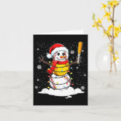 Santa Hat Snowman Xmas Funny Baseball Softball Chr カード (黄色い花)